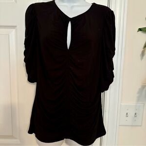 White House Black Market Keyhole Black Blouse
